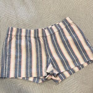 Striped chambray and Pink Women's Shorts